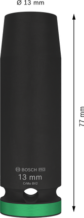 مفتاح ربط الصدمات Bosch برو 1/2 بوصة بعمق 13 مم.